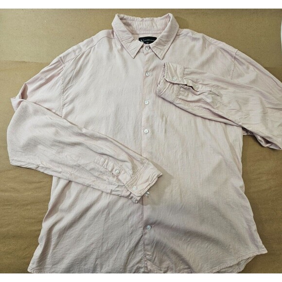 CCN Men's XXXL Tailored Athlete Linen Blend Shirt in Pink Long Sleeve Button Up - Picture 4 of 6
